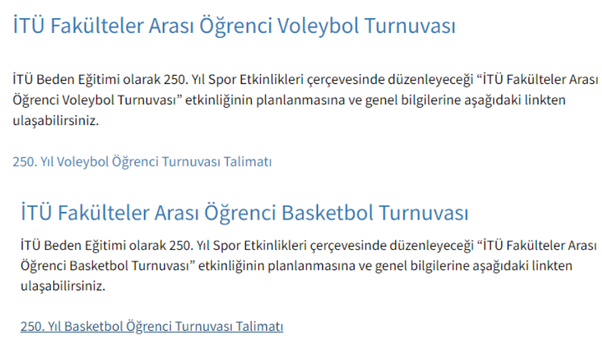 "İTÜ Fakülteler Arası Öğrenci Turnuvaları" başlıyor