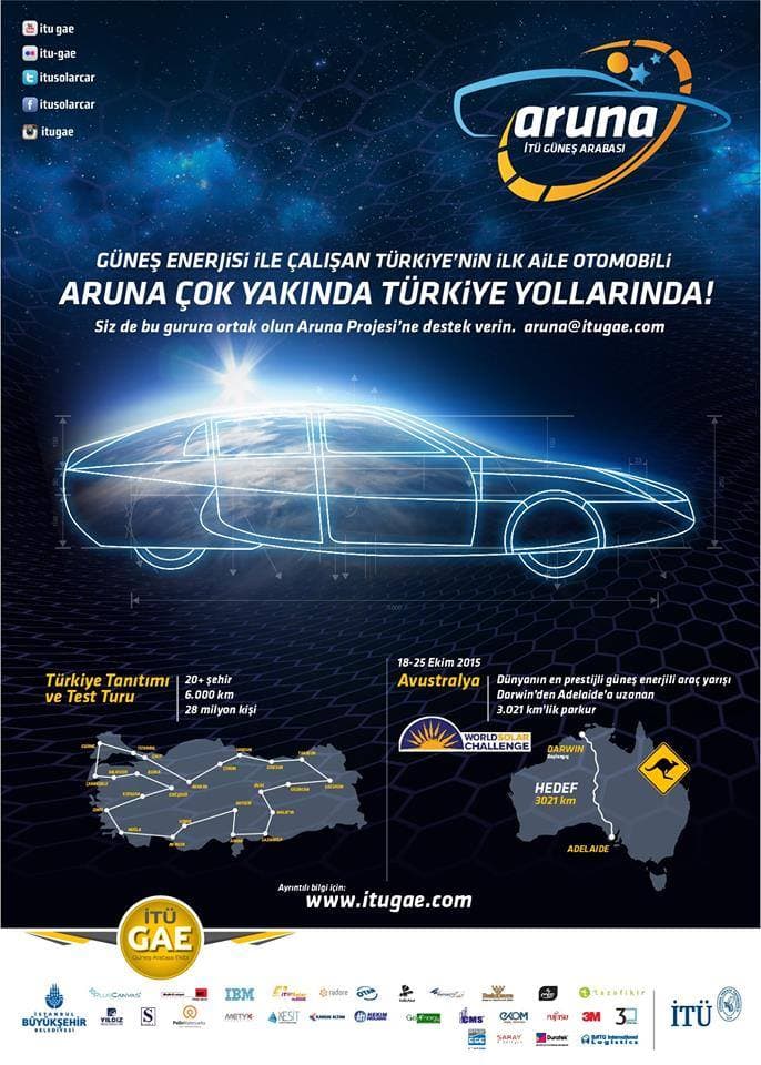 Güneş enerjisi ile çalışan Türkiye’nin ilk aile otomobili  “Aruna”